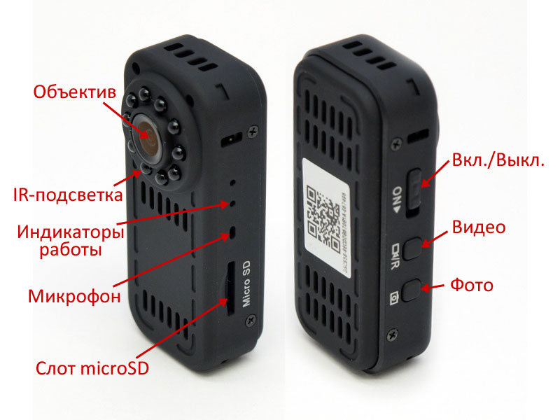 Органы управления Wi-Fi мини камерой Ambertek MD90S
